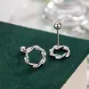 Nuevos Pendientes de Tornillo Círculo Retorcido, Versátiles Diarios Simples Diseño de Nicho Joyería para Mujer Pendientes de Moda
