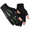 Guantes de protección solar de seda de hielo de primavera y verano para mujer, guantes transpirables de alta elasticidad para pesca, conducción al aire libre, guantes de dos dedos expuestos