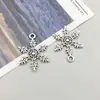 1 nuevo colgante de campana de copo de nieve de aleación de plata antigua serie navideña simulación colgante accesorios de joyería diy