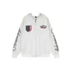 Sudadera con Cierre y Capucha Bordada de Estrella Estilo Retro Americano para Hombres y Mujeres Holgada Versátil Raya Vertical Casual Ropa Exterior de Pareja Moderna