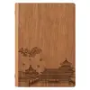 Cuaderno de Hojas Sueltas A5 Cuaderno Estilo Chino Set de Caja de Regalo Impresión UV a Color Personalizada Bolsa de Regalo Grano de Madera Souvenir de Negocios