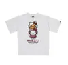 Camiseta de Manga Corta Holgada con Estampado de Letras Milo Estilo Nuevo Pe X Hellokitty25 para Hombre y Mujer 260g