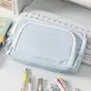 Estuche nuevo para estudiante de gran capacidad, caja de papelería con ventana frontal simple, bolsa de cosméticos para niña, bolsa de almacenamiento, estuche