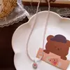 Novo Colar de Concha com Laço de Strass Azul e Rosa Decoração Infantil Série Azul Pingente de Cabaça Acessórios para Vestido de Verão