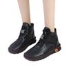 Botas de invierno 2024 de talla grande con cabeza redonda, con encaje, planas, de felpa, cálidas y de moda para mujer, de comercio exterior transfronterizo