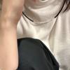 Plata de Ley s925 Ónice Negro Plata Rota Collar para Mujer Plata Rota Varios Pulsera de Dos Pares Cadena Brillante para Clavícula con Cuentas