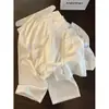 Pijama de Algodão Puro com Renda Branca Francesa Costurada para Mulheres 2026 Novo Estilo Primavera e Outono Conjunto de Roupa para Casa em Gaze de Algodão Dupla Camada para Usar por Cima
