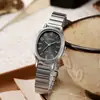 Reloj digital de aleación nueva, banda de acero de bambú, caja ovalada, números arábigos, venta directa de fábrica, reloj de cuarzo