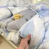 Conjunto de três peças 100% algodão para dormitório estudantil A, edredom de algodão, roupa de cama de algodão puro, conjunto de seis peças para cama de solteiro em quarto