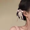 Nuevo Pinza para el Cabello con Lazo Rosa Suave y Puro y Perlas, Accesorio para el Cabello de Lado Girly y Elegante para Mujeres