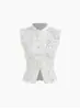 Estilo europeo nueva moda temperamento ropa de mujer chaleco dividido botón de rana top sin mangas negro