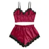 Roupas Íntimas Sensuais de Renda Europeias e Americanas Transfronteiriças Shorts com Suspensório Conjunto Erótico Renda com Suspensório Conjunto para Casa