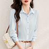 Camisa Listrada para Mulheres, Nova Tendência da Moda para Início da Primavera e Outono 2025, Blusa Elegante, Camisa de Manga Longa