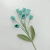 2026 Nuevo Producto Terminado Transfronterizo Hecho a Mano Crochet Multicolor Rama de Flor de Muguete de 9 Cabezas Linda Flor Eterna de Cuatro Hilos