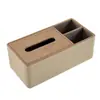 Caja de Pañuelos de Escritorio Caja de Almacenamiento Multifuncional Hotel Mesa de Café Rectangular Impresa con Logo Almacenamiento de Control Remoto Estilo Lujo Ligero