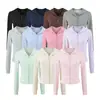 Chaqueta cárdigan corta con capucha para mujer, nuevo modelo de otoño 2026, color liso, bolsillos grandes, cierre de cremallera, corte ajustado, sudadera casual