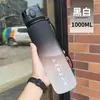 Taza de Agua de Verano Escarchada con Gradiente, Tetera Deportiva para Fitness, Té, Gran Capacidad, Resistente a Altas Temperaturas, Anticaídas, Vaso de Plástico, Estudiante