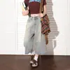 Jeans Cropped de Perna Larga para Homem, Atacado Transfronteiriço, Estilo Verão Novo, Cintura Alta, Emagrecedor, Calça Versátil de Comprimento Médio para Pessoas Baixinhas, Tendência