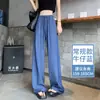 Pantalones de Pierna Ancha de Mezclilla Tencel para Mujer, Nuevo Estilo Primavera/Verano 2025, Pantalones Largos Casuales Rectos de Lyocell con Caída Yamamoto