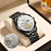 Reloj popular para hombre, reloj mecánico de imitación totalmente automático, impermeable, adecuado para negocios nocturnos, moderno, multifuncional, alto valor estético, venta al por mayor transfronteriza