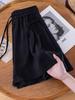 Pantalones casuales negros de pierna ancha para mujer 2025 Nuevo verano Delgado Talla grande Cintura alta Slim Suelto Recto para deportes