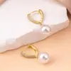 Brincos Japoneses e Coreanos com Micro-Incrustações de Imitação de Diamante Brilhante e Pérolas para Mulheres, Brincos Elegantes e de Alto Padrão, Brincos Únicos e Bonitos