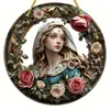 Letrero Colgante de Disco Plano Acrílico Creativo Transfronterizo con Imagen de Princesa Fantasía Cuento de Hadas Belleza, Decoración de Ventana Atrapasoles, Letrero de Porche