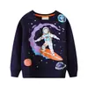 Sudadera para Niños Estilo Europeo y Americano de Astronauta que Brilla en la Oscuridad, Nuevo Modelo Primavera y Otoño 2026, Camiseta Básica de Cuello Redondo para Niños, Top de Otoño, Moderno