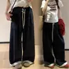 Pantalones de Maternidad 2025 Nuevo Verano Slim Casual Sin Vientre Pierna Ancha Encaje Yamamoto Empalmado Pantalones Largos hasta el Piso Ropa de Verano
