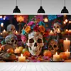 Diademuertos Tela de Fondo del Día de Muertos de Nuevo México Decoración de Calavera Pancarta de Fiesta Artículos de Fiesta