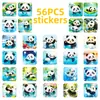 56 Pegatinas Divertidas de Graffiti de Panda de Dibujos Animados, Panda Redondo y Lindo Jugando en el Agua, Pegatinas de Material Lindo para Diarios y Computadoras
