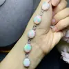Pulseira de Opala Africana com Partículas Grandes, Luxo Fresco e Leve, Inlaid S925 Banhado a Ouro, Cruzada para Mulheres, Pedra Natural