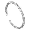 Pulseira Aberta de Bambu Brilhante de Prata Pura 9999, Versátil e Adequada para Todos, Pulseira de Prata Estilo Antigo