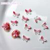 Rosa manicure material pacote jóias luminoso fishtail Camellia arco manicure jóias diy material artesanal