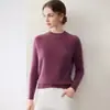 Suéter de punto 100% cachemira pura para mujer, nuevo estilo otoño/invierno, cuello semi-alto, mangas raglán, estampado floral, bloques de color, engrosado y adecuado como capa base