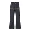 Vibe marca de moda micro-campana original jeans de mezclilla para hombre bolsillo trasero personalizado bordado diseño de símbolo musical sentido del diseño pantalones largos casuales