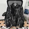 Camisa Retro Estilo Americano Tie-dye para Hombre Otoño 2024 Nueva Holgada de Manga Larga Moda Sensación de Alta Gama Chaqueta Guapo Jodido