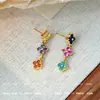 2025 Nuevos Pendientes de Borla de Trébol de Cuatro Hojas de Circonio Multicolor Lujo Accesible Pendientes de Gama Alta Elegantes Pendientes Únicos y Hermosos para Mujer