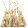 Venta directa, hecha a mano, protección del medio ambiente, cuerda de cáñamo de color natural, borla colgante, accesorios artesanales, cortina decorativa para ropa, colgante de abanico