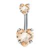 Explosiones de AliExpress Anillo para el Ombligo con Forma de Corazón Zirconia AB Corazón de Durazno Anillo Umbilical Invertido Piercing Anillo Umbilical Punk Hebilla Umbilical Joyería Corporal