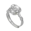 Anillo de Rosa con Espinas para Mujer, Simple y de Alta Gama, Anillo con Diseño de Flor Recortada para Dedo Índice, Anillo Dulce de Moda y Versátil Estilo Ins