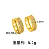 Brincos de Zircônia com Design Simples e Superfície Larga para Mulheres Brincos de Ouro com Areia Vietnamita Estilo de Luxo Leve Tendência Joias Transfronteiriças Duradouras