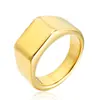 Suministro de joyería de moda europea y americana anillo de acero inoxidable al por mayor anillo rectangular brillante de acero de titanio