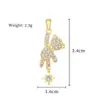 Cobre y OroSueño Dorado Sensación de Alta Gama Transfronterizo DIY Joyería Hecha a Mano Cobre Circonita Colgante con Microincrustaciones Accesorios