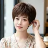 Peluca para mujeres de mediana edad y mayores, hecha de cabello humano real, diseñada para cubrir las canas, cobertura completa de la cabeza, natural para el uso diario