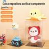 Caixa de Armazenamento Transparente de Acrílico HD Feita à Mão Suporte de Exibição para Bonecas Blind Box Bolha Mart Tampa contra Poeira