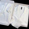 Pijama de Seda Hielo y Nieve para Mujer Primavera y Verano Manga Larga Pantalones Malla Fina de Seda Hielo Encaje Rojo Explosiones talla grande Traje de Ropa para el Hogar