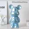 Envío directo de decoración de oso de lujo para mueble de TV, oso grande en forma de corazón de alta gama para sala de estar del hogar hecho de cerámica y galvanizado