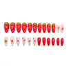 Unhas Postiças de Morango Fruta Transfronteiriças Unhas Vestíveis Europeias e Americanas Patches de Unhas Vestíveis Médios Unhas de Manicure Venda por Atacado
