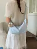 2026 Nova Bolsa de Ombro Simples Estilo Coreano Japonês, Bolsa Transversal Casual Artística, Bolsa de Bolinho Única Tendência Cor Sólida